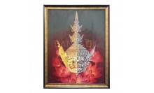 ภาพสีน้ำมัน-กรอบรูปไม้พลาสติกสีทอง ภาพวาดหน้ากากหนุมาน